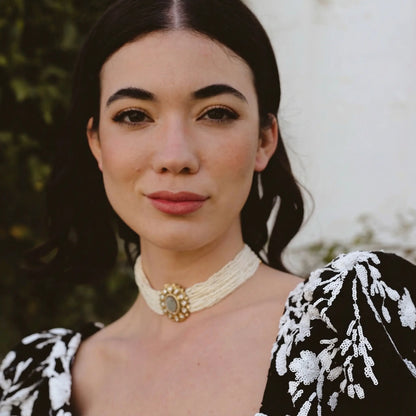 Choker Vintage Melisa Mini Perlas