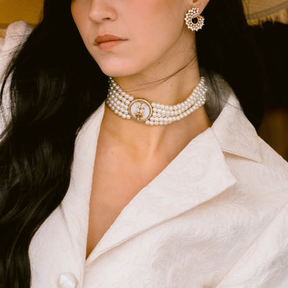 Choker Vintage Avelin Perlas