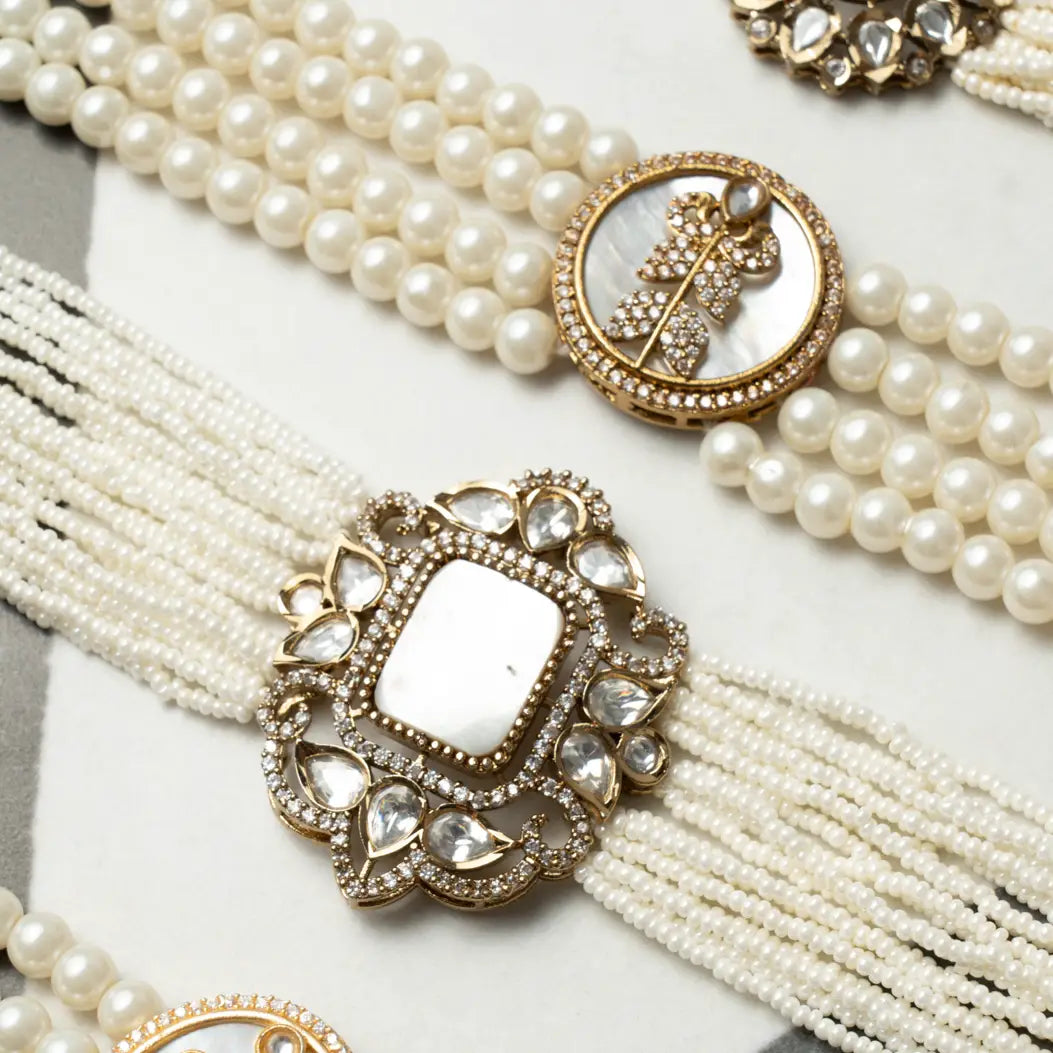 Choker Vintage Baline Mini Perlas