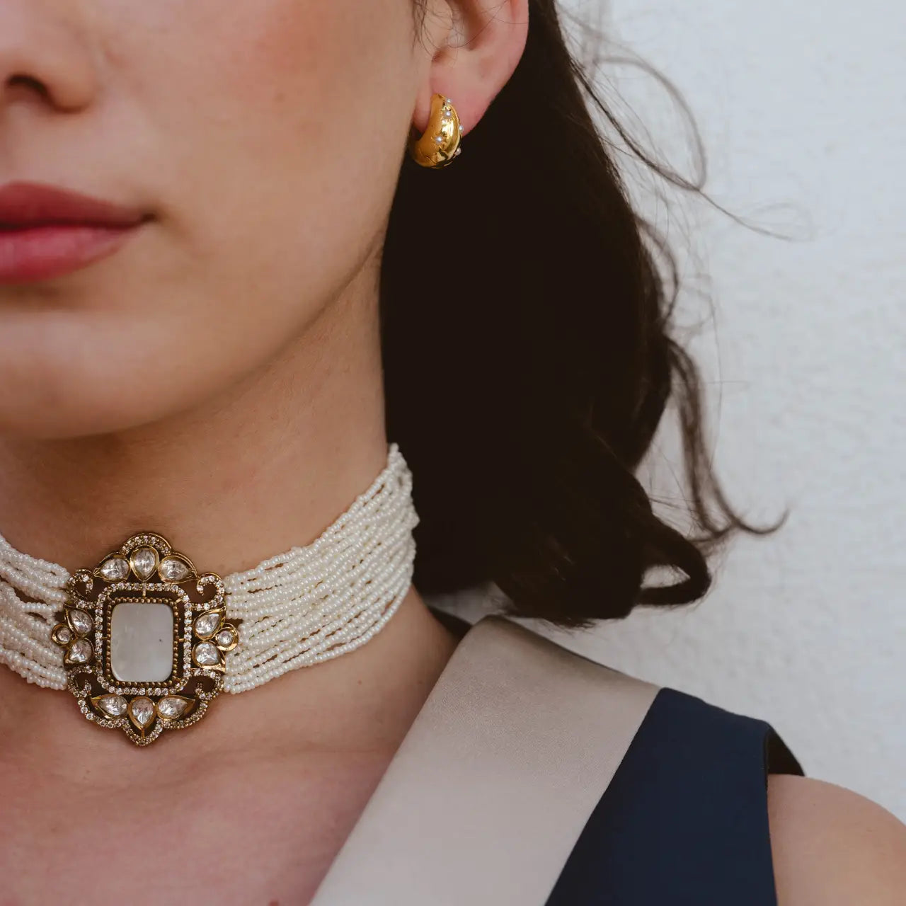 Choker Vintage Baline Mini Perlas