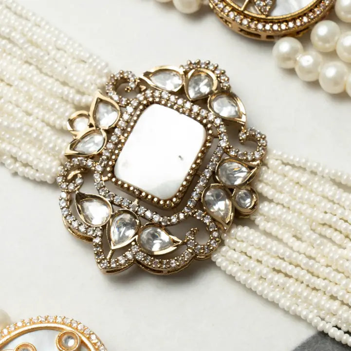 Choker Vintage Baline Mini Perlas