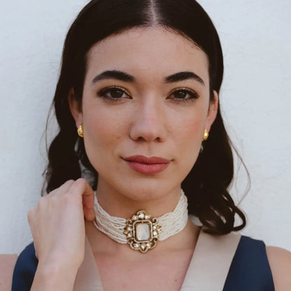 Choker Vintage Baline Mini Perlas