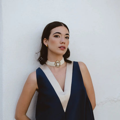 Choker Vintage Baline Mini Perlas