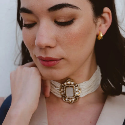 Choker Vintage Baline Mini Perlas