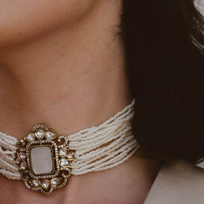 Choker Vintage Baline Mini Perlas