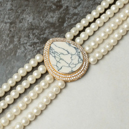 Choker Vintage Eira Mármol Perlas