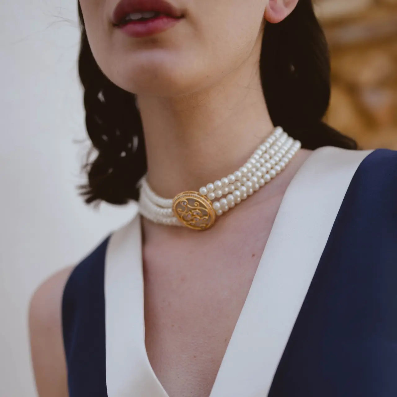 Choker Vintage Selin Perlas