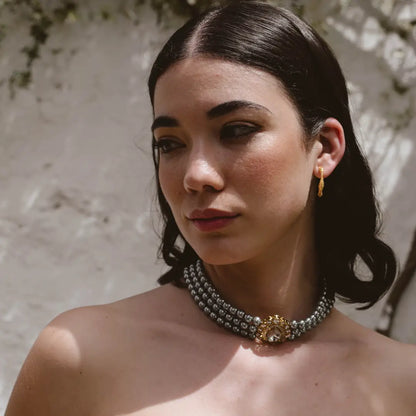 Choker Vintage Zaria Gris