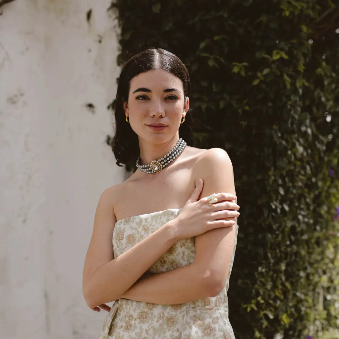 Choker Vintage Zaria Gris