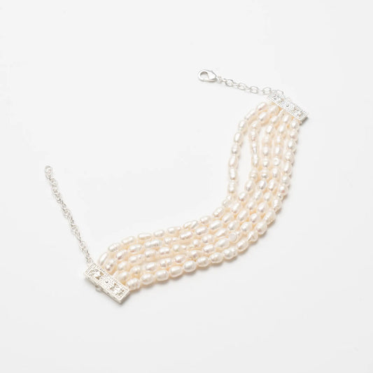 Pulsera Niva Plata Perlas
