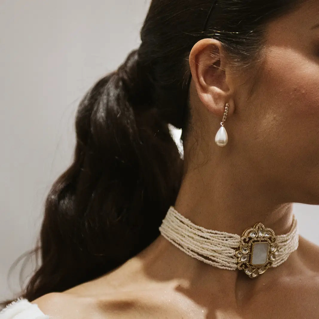 Choker Vintage Baline Mini Perlas