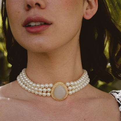 Choker Vintage Isolde Perlas