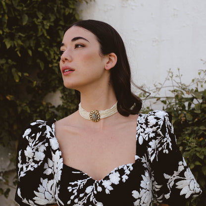 Choker Vintage Isolde Perlas