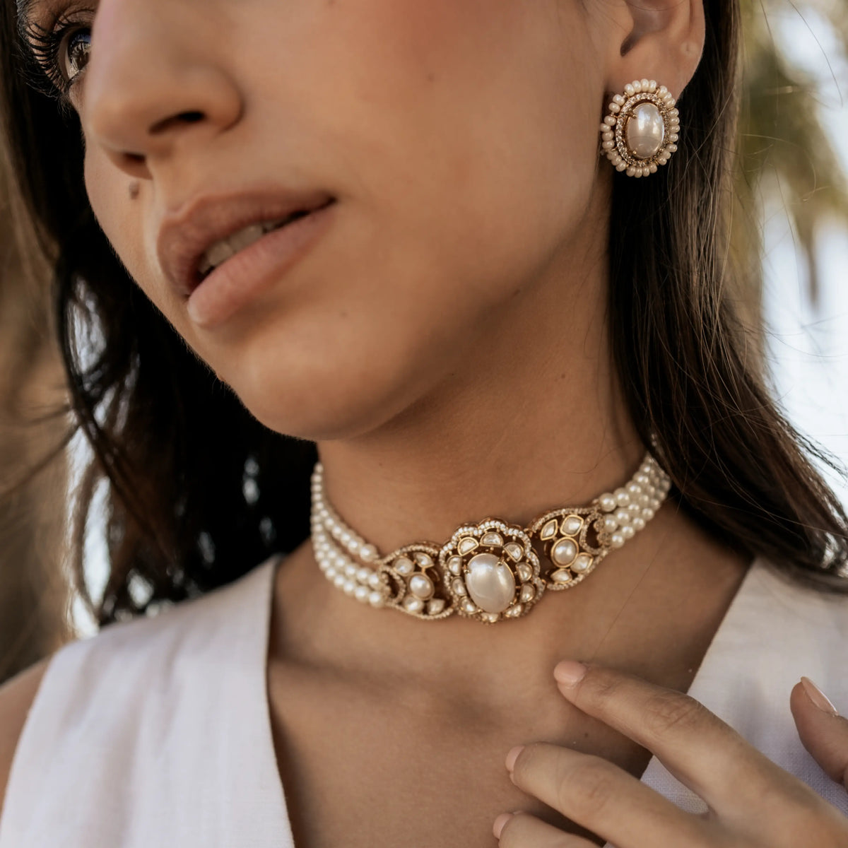 Choker Vintage Tirto Shine y Perlas