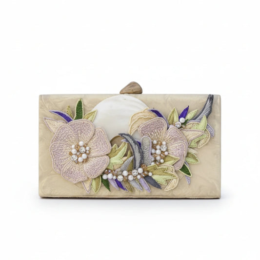 Clutch Capricho Floral Beige