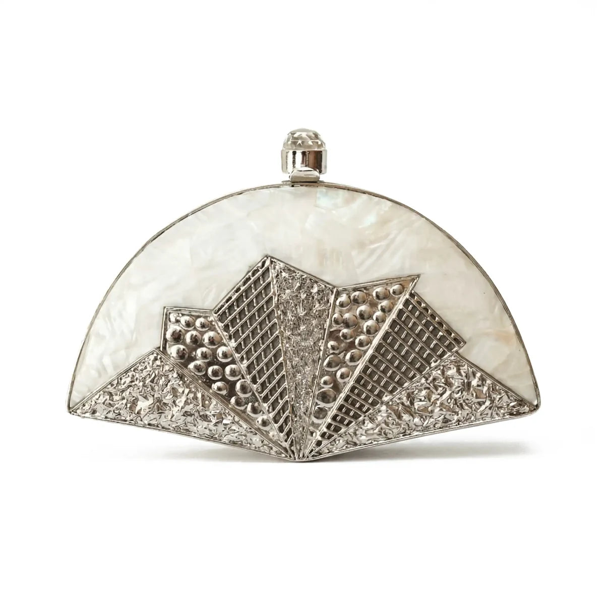 Clutch Deluxe Abanico Nubra Plata nacar