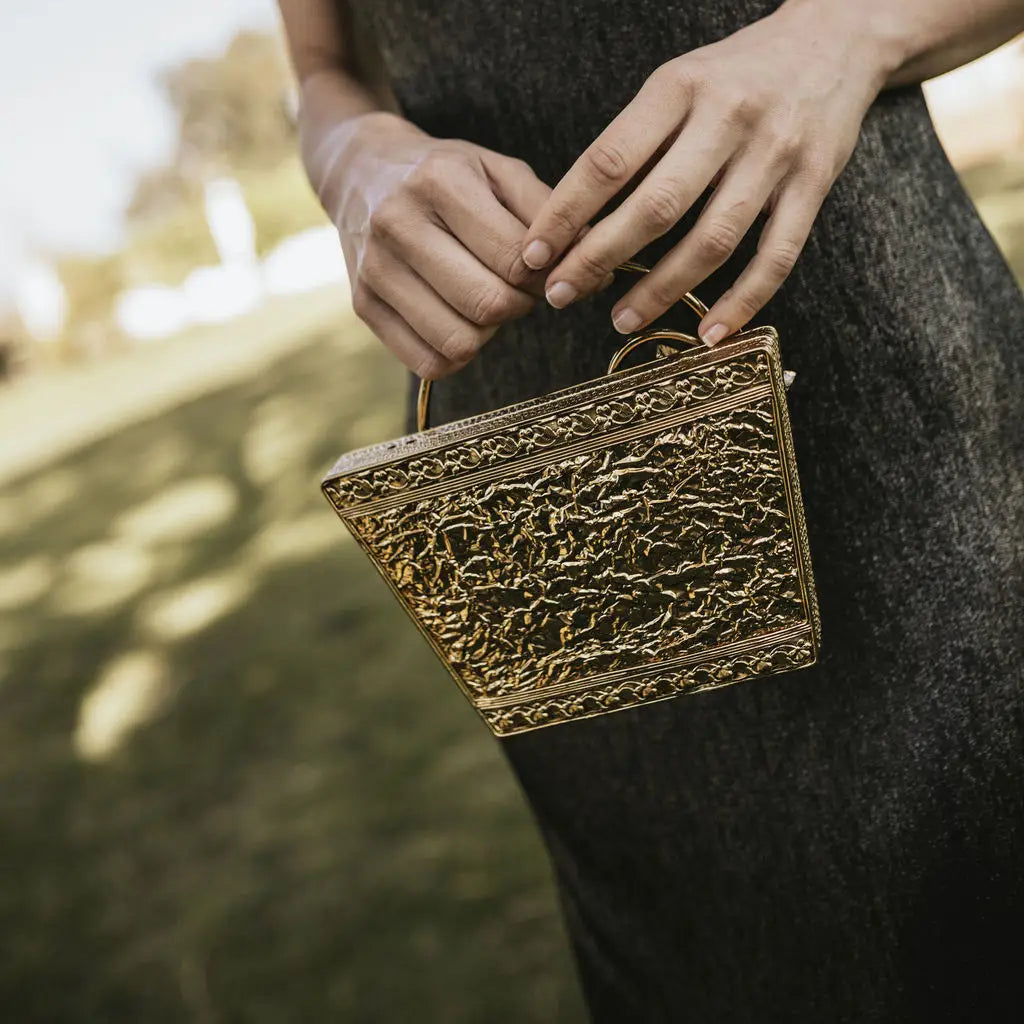 Clutch Deluxe Asa Teselas Abalone y Blanco