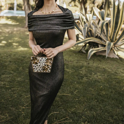 Clutch Deluxe Asa Teselas Abalone y Blanco