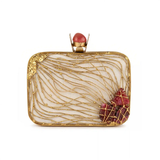 Clutch Deluxe Laquedivas Piedras Fucsia