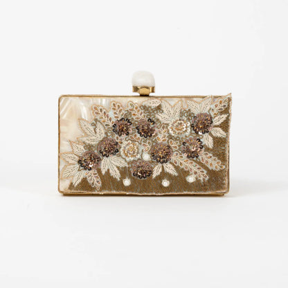 Clutch Deluxe Broderie Beige