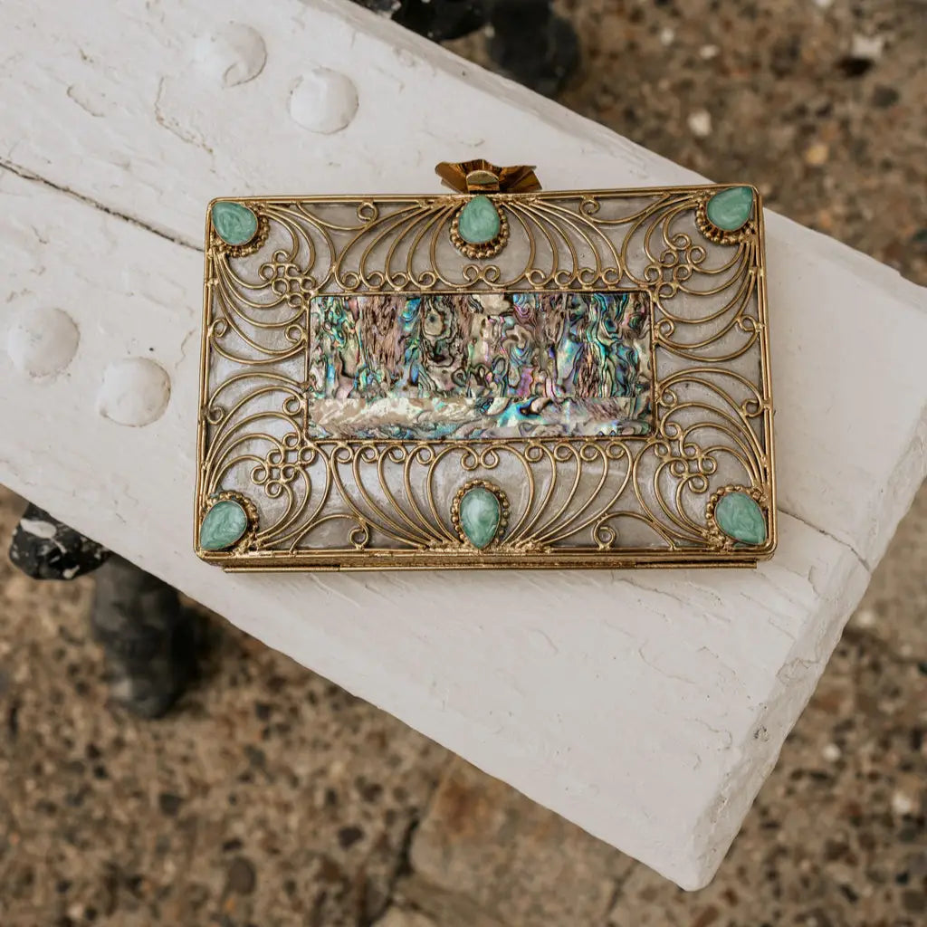Clutch Deluxe Galene Abalone y Verde agua
