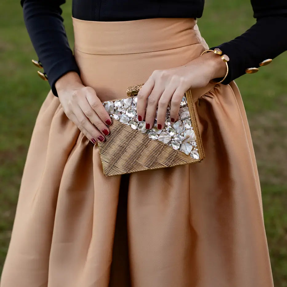Clutch Deluxe Gemma Shine y Perlas