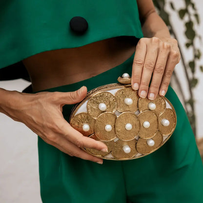Clutch Deluxe Gupta Ovalado Perlas