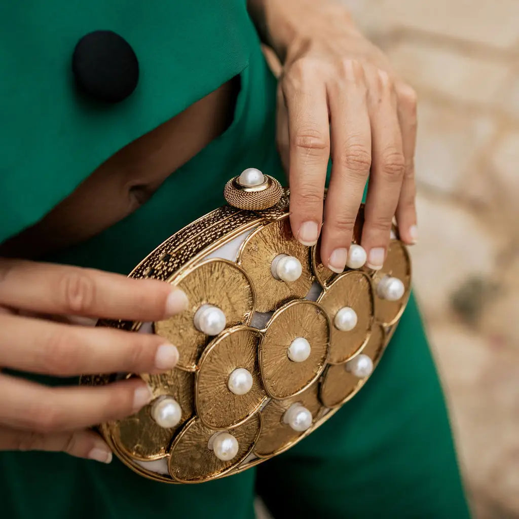 Clutch Deluxe Gupta Ovalado Perlas