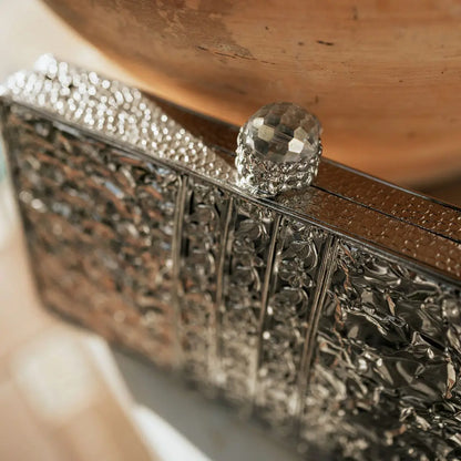 Clutch Deluxe Jardín Plata Nácar
