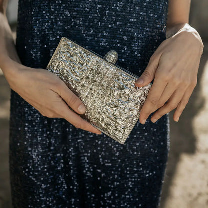 Clutch Deluxe Jardín Plata Nácar