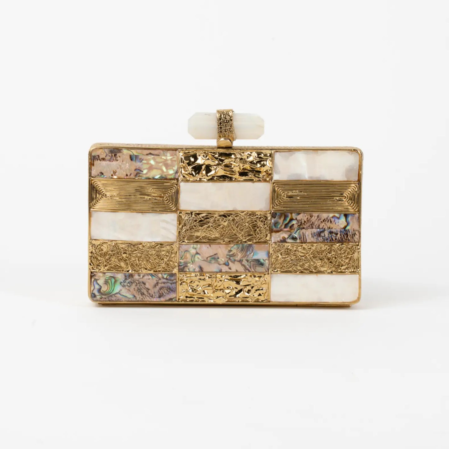 Clutch Deluxe Tablero Abalone, Gold y Nácar