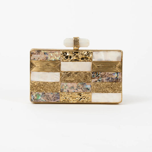 Clutch Deluxe Tablero Abalone, Gold y Nácar
