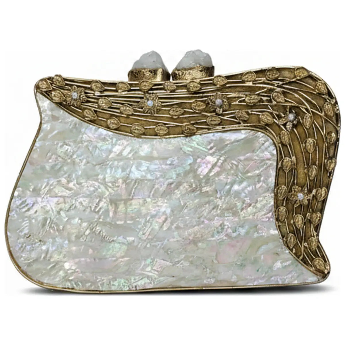 Clutch Deluxe Egeo Nácar y Dorado
