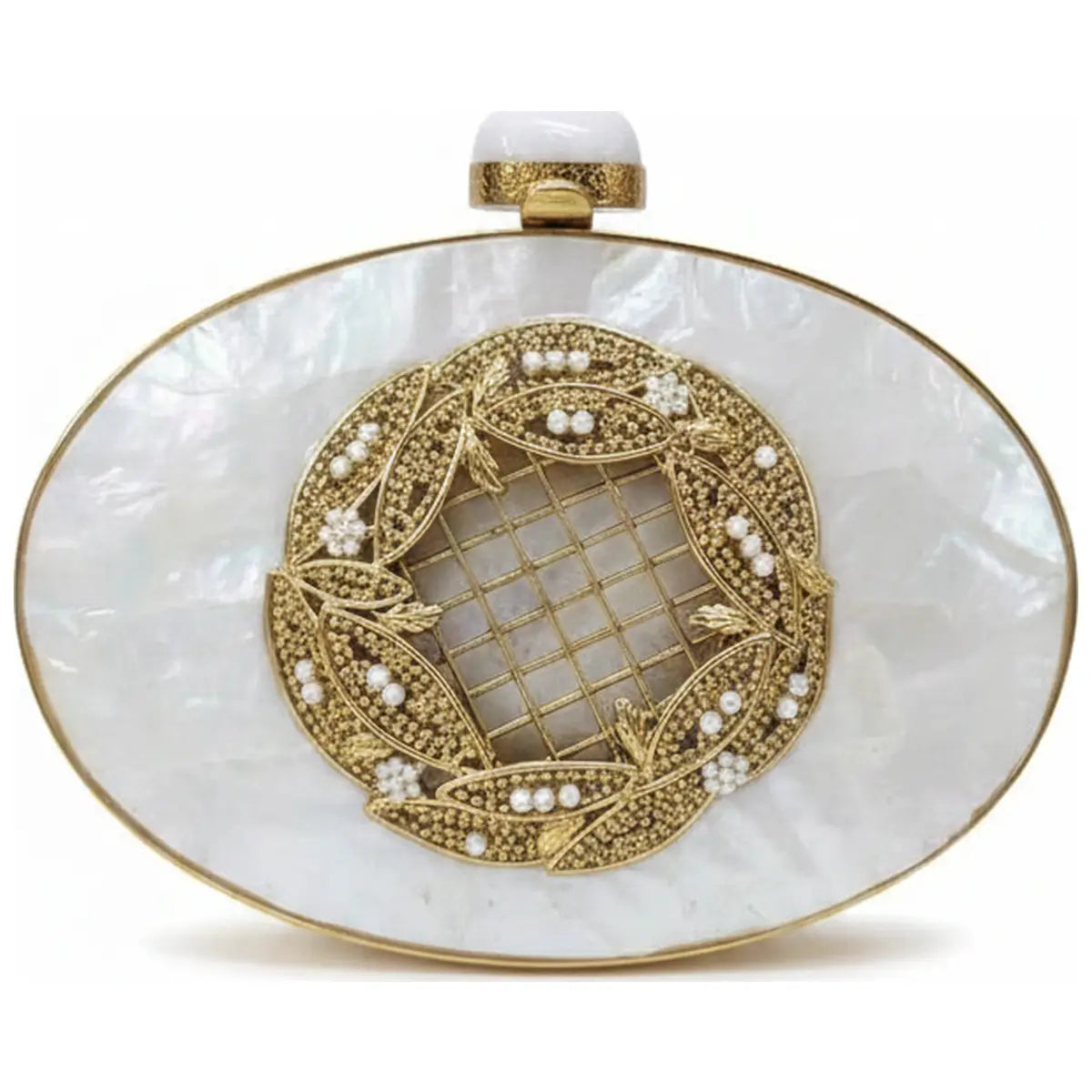 Clutch Deluxe Ovalado Elegia Nácar