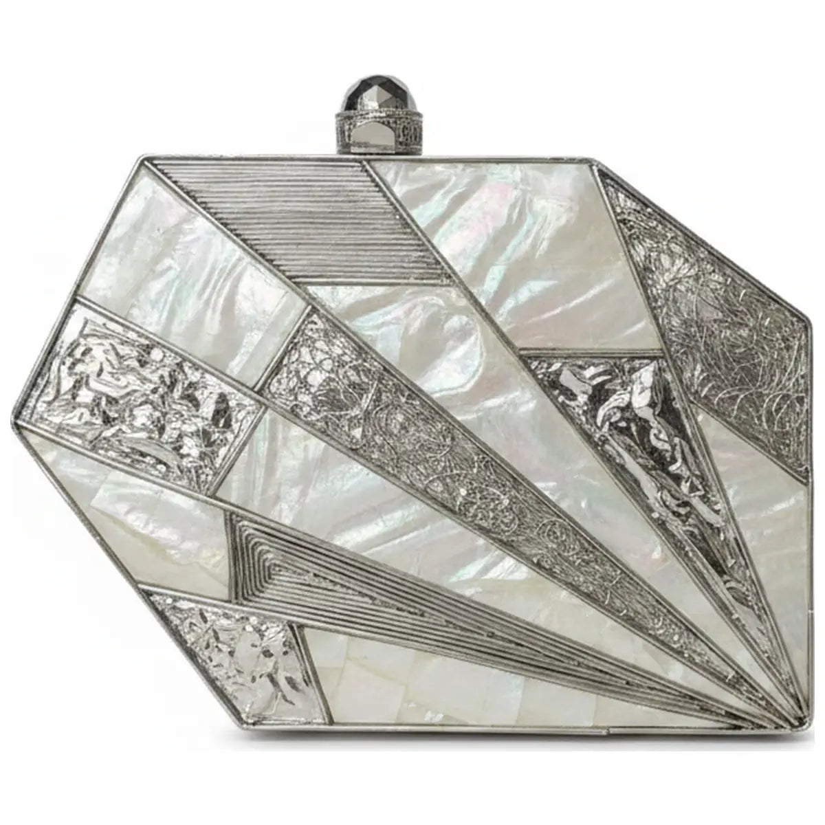 Clutch Deluxe Poliedro kochi Plata Nácar