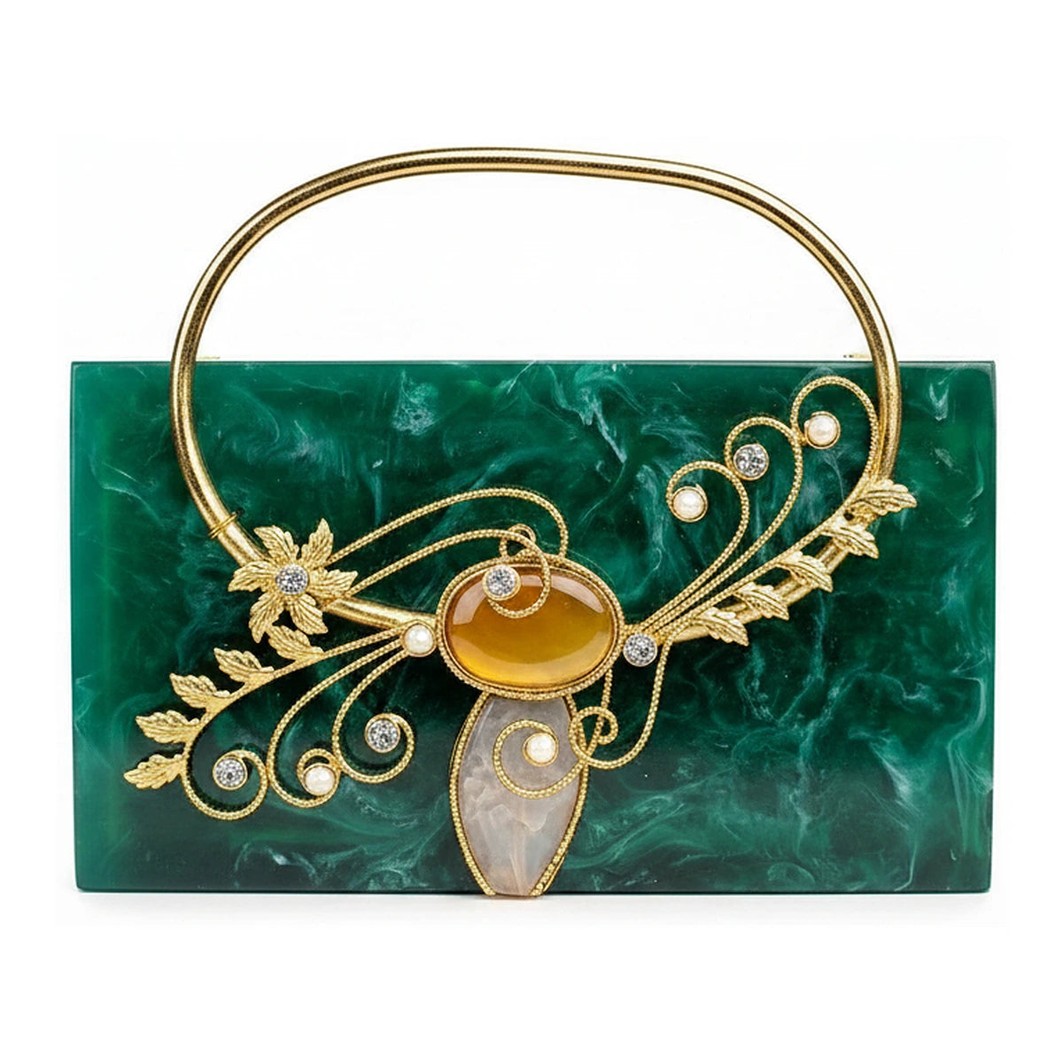 Clutch Orlina Piedras Verde