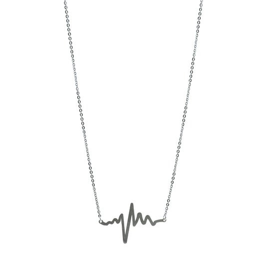 Colgante Minimal Latido de Amor Plata
