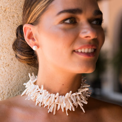 Collar Aleneo Triple Blanco
