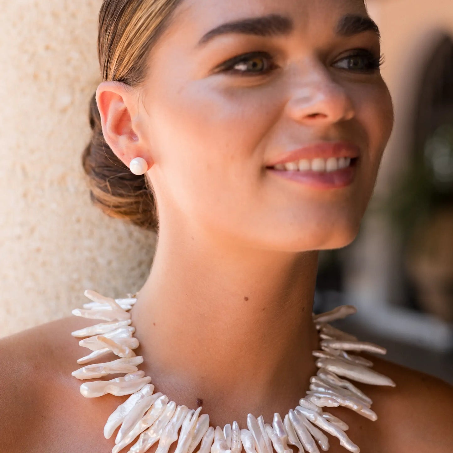 Pendientes Lunnar Perla - 9 mm
