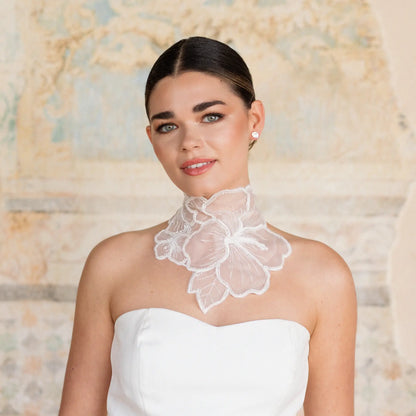 Collar Bordado Kristaly Blanco