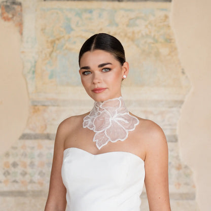 Collar Bordado Kristaly Blanco