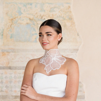 Collar Bordado Kristaly Blanco
