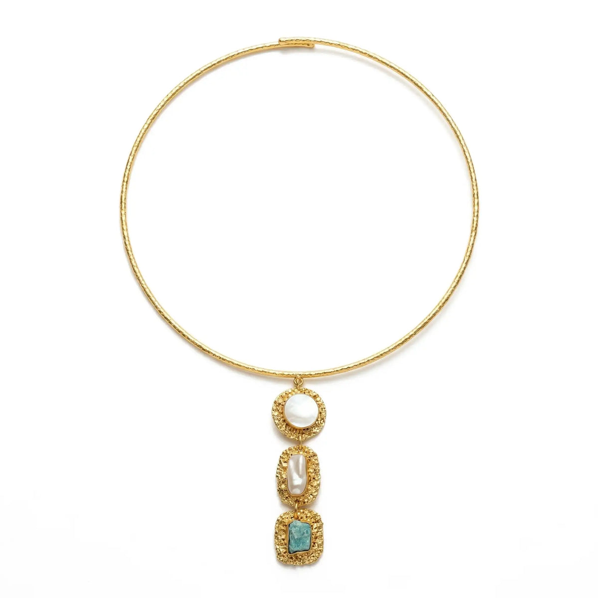 Collar Viana Nácar, Perla y Verde agua