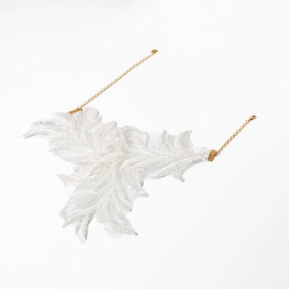 Collar Bordado Alondra Plumas Blanco