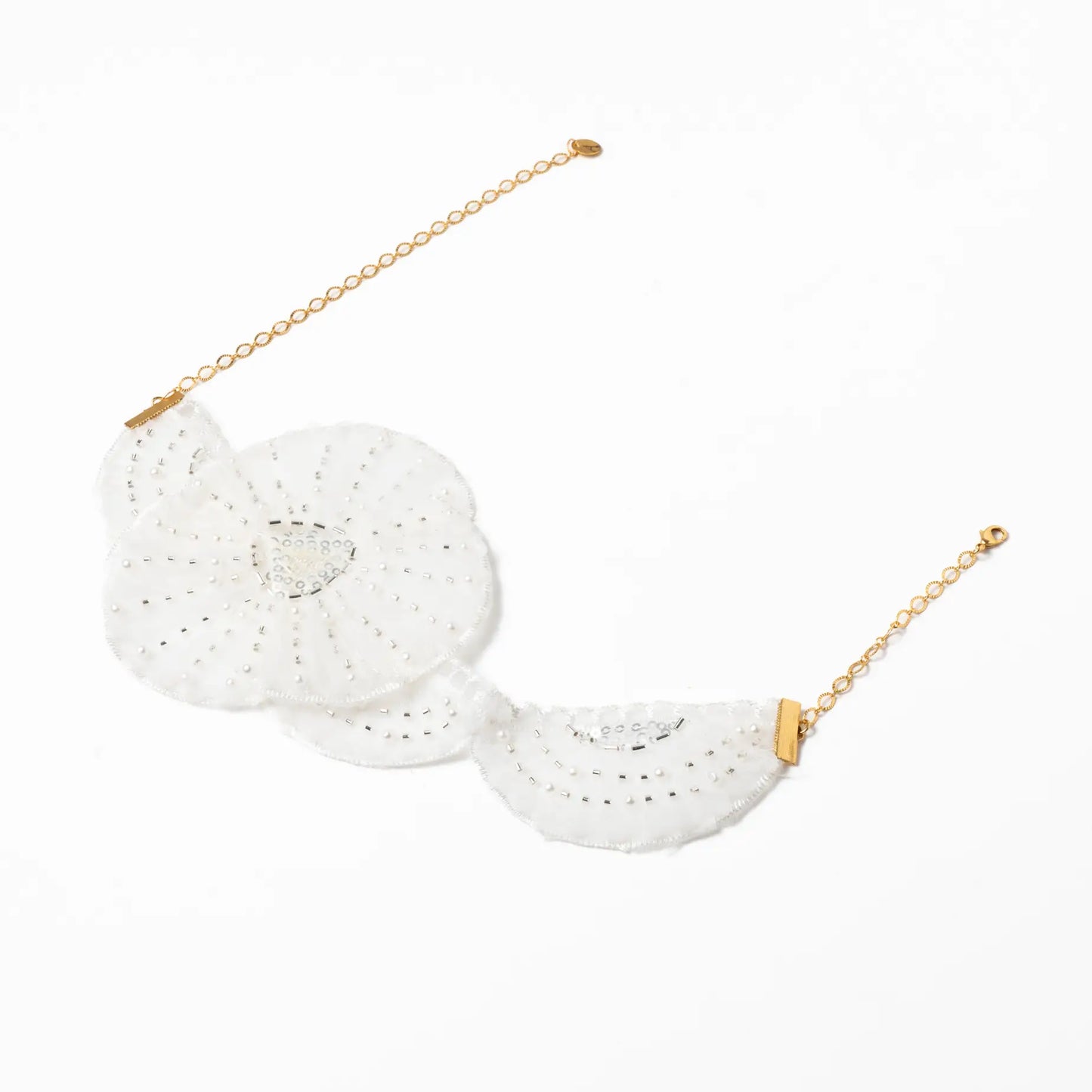 Choker Bordado Petal Queen Blanco