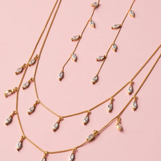 Conjunto Pendientes Abril Zc Shine + Collar Brisalia Shine