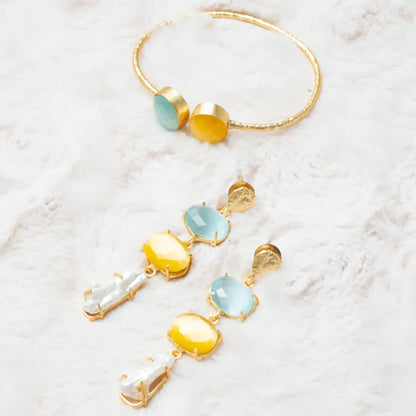 Conjunto Pendientes Neda + Brazalete Caliza Duck