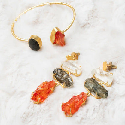 Conjunto Pendientes Terral + Brazalete Caliza Otoño