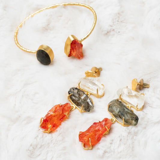 Terral Earrings Set + Limestone Bracelet Autumn