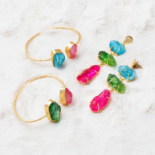 Terral Earrings Set + Summer Limestone Bracelets